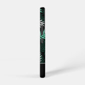 Modern Monogram Green Blätter Pattern Samsung Galaxy Hülle (Rechte Seite)