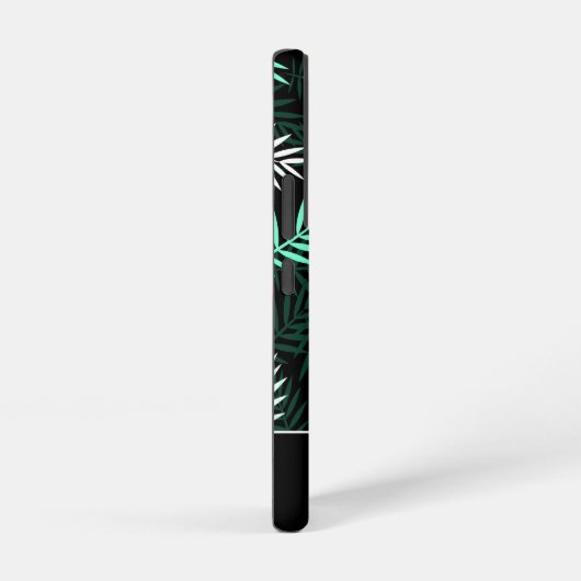 Modern Monogram Green Blätter Pattern Samsung Galaxy Hülle (Rechte Seite)