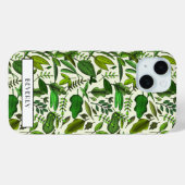 Modern Monogram Green Botanic Case-Mate iPhone Hülle (Rückseite (Horizontal))
