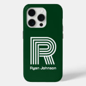 Modern Monogram Green Case-Mate iPhone Hülle (Rückseite)