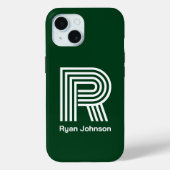 Modern Monogram Green Case-Mate iPhone Hülle (Rückseite)