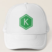 Modern Monogram Green Truckerkappe (Vorderseite)