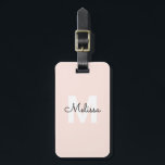 Modern Monogram Handwriting Script Name Einfach Gepäckanhänger<br><div class="desc">Modernes Monogramm kombiniert mit handgeschriebener Kalligrafie.</div>