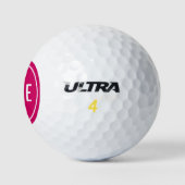 Modern monogram Hot Pink Golf Balls Golfball (Logo)