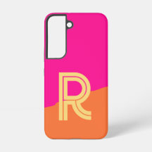 Modern Monogram Hot Pink Orange