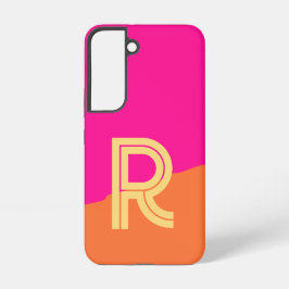 Modern Monogram Hot Pink Orange Samsung Galaxy Hülle