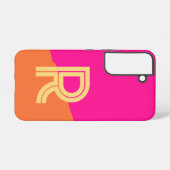 Modern Monogram Hot Pink Orange Samsung Galaxy Hülle (Rückseite (Horizontal))