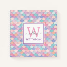 Modern Monogram Hübsch Glam Mermaid Sketchbook