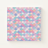 Modern Monogram Hübsch Glam Mermaid Sketchbook Notizblock (Rückseite)