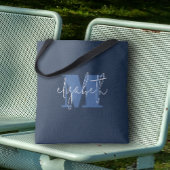 Modern Monogram Individuelle Name Navy Blue Tasche