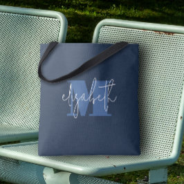 Modern Monogram Individuelle Name Navy Blue Tasche