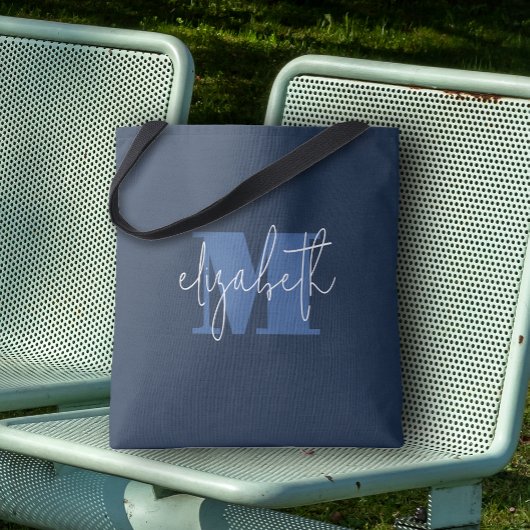 Modern Monogram Individuelle Name Navy Blue Tasche