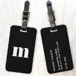 Modern Monogram Initial<br><div class="desc">Moderne Kleinschreibung Typografie minimalistisches Monogramm Initialdesign, das in Personalisierung umgewandelt werden kann, zusammen mit den Details auf der Rückseite. Weiß auf schwarzem Hintergrund.</div>