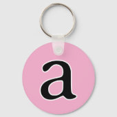 Modern Monogram Initial Alphabet Letter a Pink Schlüsselanhänger (Rückseite)