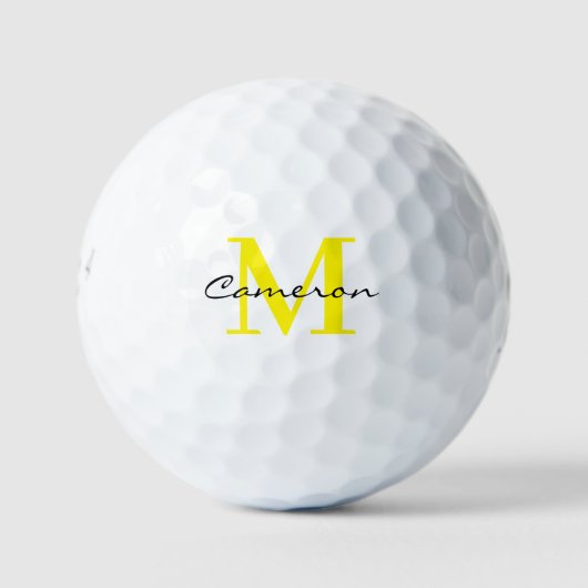 Modern Monogram Initial and Name Personalisiert Golfball (Vorderseite)