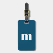 Modern Monogram Initial Aquamarin Green Gepäckanhänger (Vorderseite vertikal)