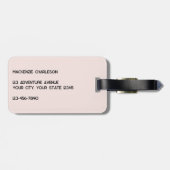 Modern Monogram, Initial Blush Pink Gepäckanhänger (Rückseite horizontal)