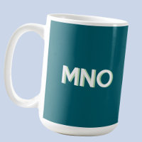 Modern Monogram Initial Drop Shadow Aquamarin Gree