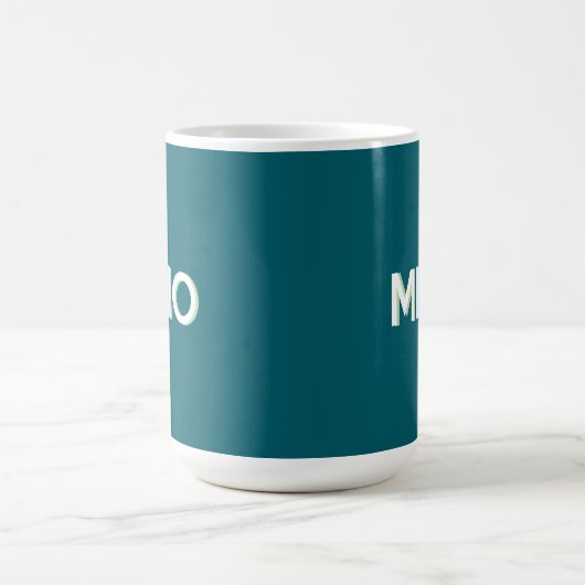 Modern Monogram Initial Drop Shadow Aquamarin Gree Kaffeetasse (Mittel)
