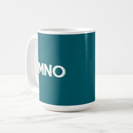 Modern Monogram Initial Drop Shadow Aquamarin Gree Kaffeetasse (Vorderseite Links)
