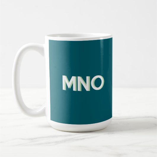 Modern Monogram Initial Drop Shadow Aquamarin Gree Kaffeetasse (Links)