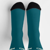 Modern Monogram Initial Drop Shadow Aquamarin Gree Socken (Oben)