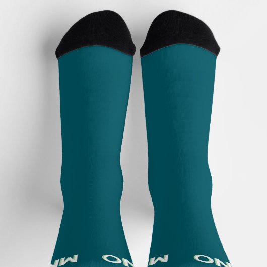 Modern Monogram Initial Drop Shadow Aquamarin Gree Socken (Oben)