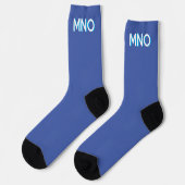 Modern Monogram Initial Drop Shadow Blue Socken (Linkes Detail)