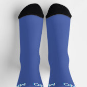 Modern Monogram Initial Drop Shadow Blue Socken (Oben)