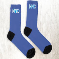 Modern Monogram Initial Drop Shadow Blue