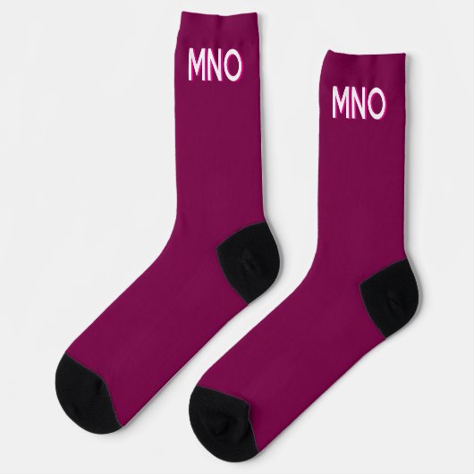 Modern Monogram Initial Drop Shadow Cherry Pink Socken (Linkes Detail)