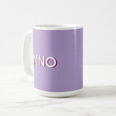 Modern Monogram Initial Drop Shadow Lilac Kaffeetasse (Vorderseite Links)