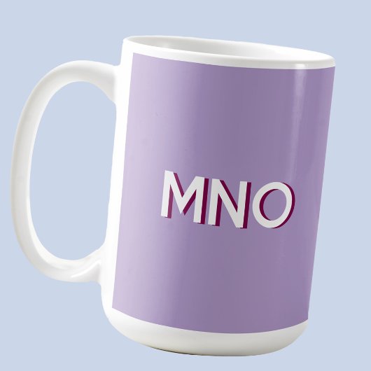 Modern Monogram Initial Drop Shadow Lilac Kaffeetasse