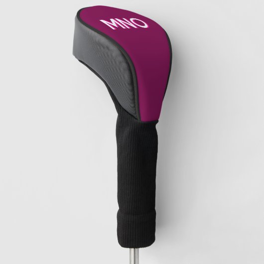 Modern Monogram, Initial Dunkelrosa Burgundy Golf Headcover (angewinkelt)