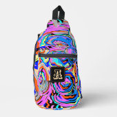 Modern Monogram Initial Elegant Stilvolles Muster Crossbody Bag (Vorderseite)