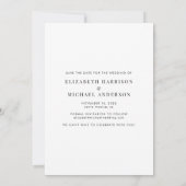 Modern Monogram Initial Foto Overlay Save The Date (Rückseite)