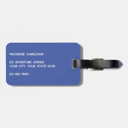 Modern Monogram Initial Gepäckanhänger (Rückseite horizontal)