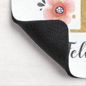 Modern Monogram, Initial Girly Pink Floral Mousepad (Ecke)