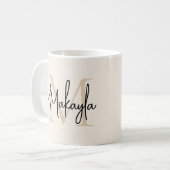 Modern Monogram Initial Kaffeetasse (Vorderseite Links)