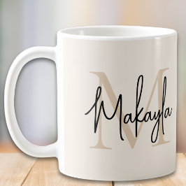 Modern Monogram Initial Kaffeetasse