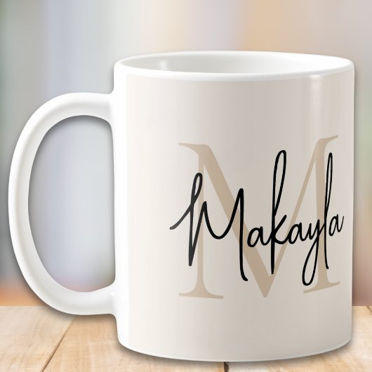 Modern Monogram Initial Kaffeetasse