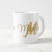 Modern Monogram Initial Letter and Name Jumbo Tass Jumbo-Tasse (Vorderseite Rechts)
