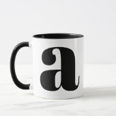 Modern Monogram Initial Letter Black and White A Tasse (Links)
