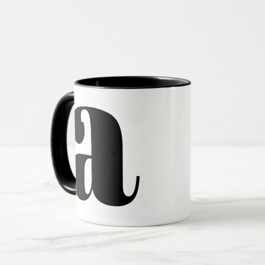 Modern Monogram Initial Letter Black and White A Tasse (Vorderseite Links)