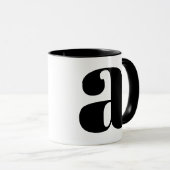Modern Monogram Initial Letter Black and White A Tasse (VorderseiteRechts)