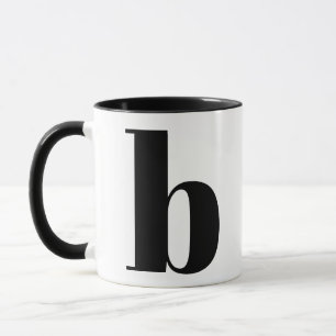 Modern Monogram Initial Letter Black and White B Tasse