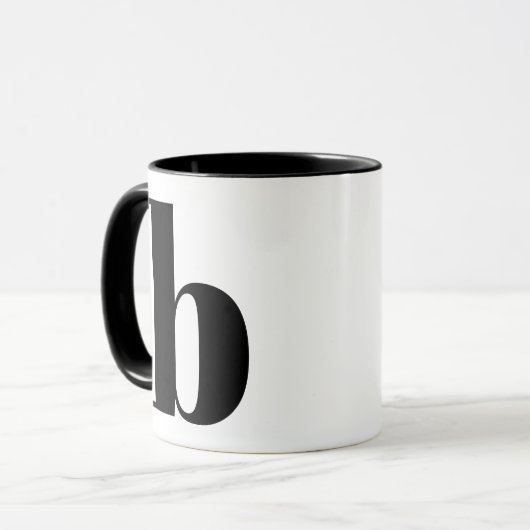 Modern Monogram Initial Letter Black and White B Tasse (Vorderseite Links)