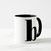 Modern Monogram Initial Letter Black and White B Tasse (VorderseiteRechts)