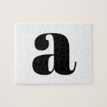 Modern Monogram Initial Letter Black and White Puzzle<br><div class="desc">Niedliches modernes Monogramm in Schwarzweiß.</div>