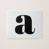Modern Monogram Initial Letter Black and White Puzzle (Horizontal)